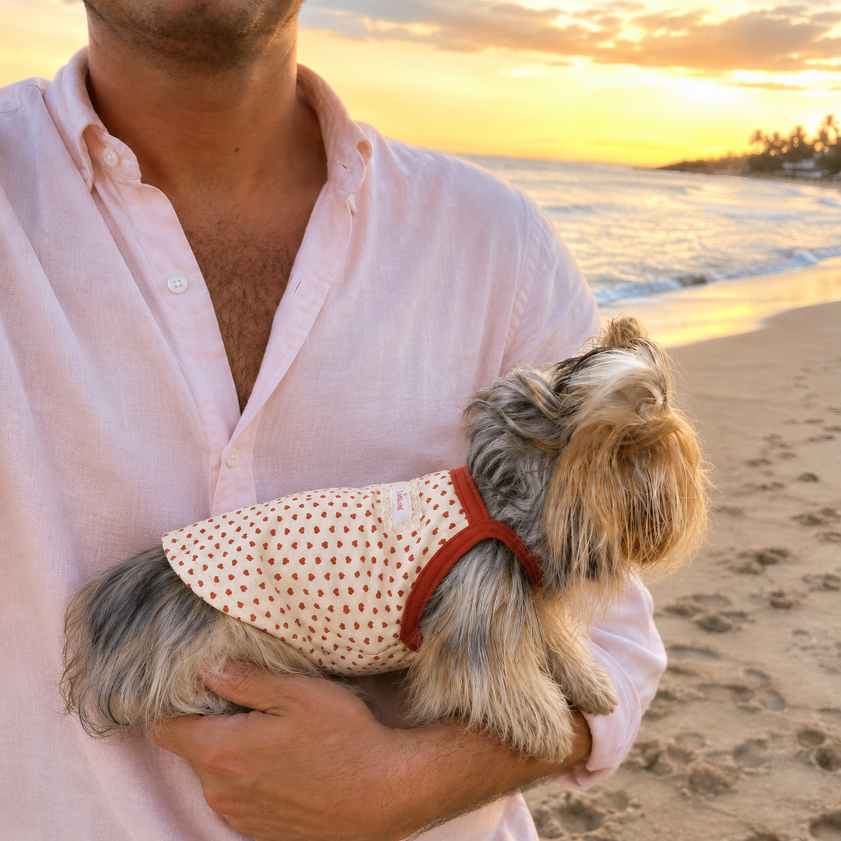 Heart Me Red Heart Print Dog Tank Top for Small Dogs