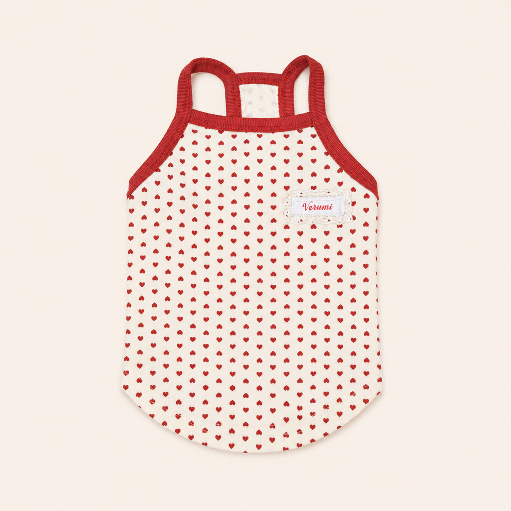 Heart Me Red Heart Print Dog Tank Top for Small Dogs