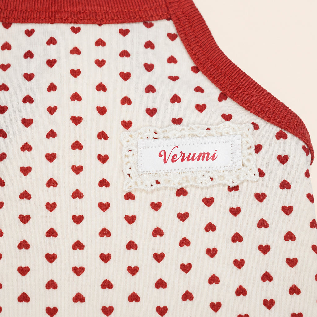 Heart Me Red Heart Print Dog Tank Top for Small Dogs